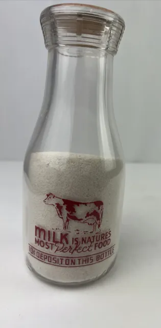 Vintage Milk Bottle Bentley And Sons Farm Dairy Fairbanks Alaska Pint Glass