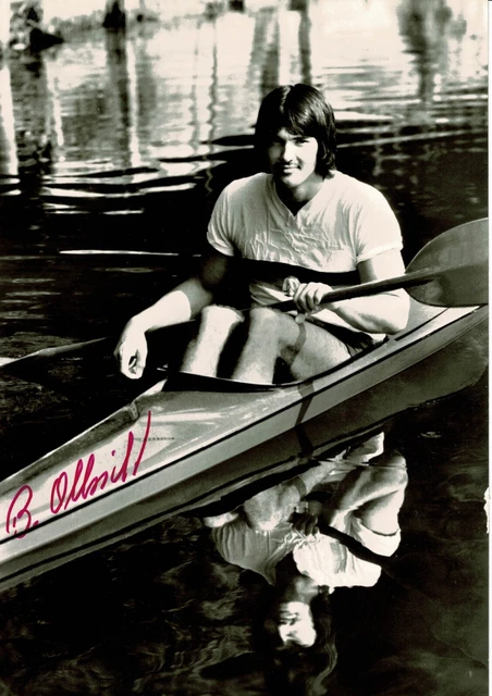 Autogramm Bernd Olbricht original Olympiasieger 1976 1980 Kanu Vierer-Kajak DDR