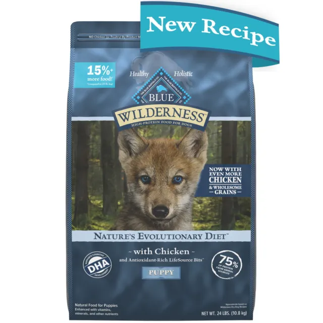 High Protein Natural Puppy Dry Dog Food plus Wholesome Grains, Chicken 24 lb bag