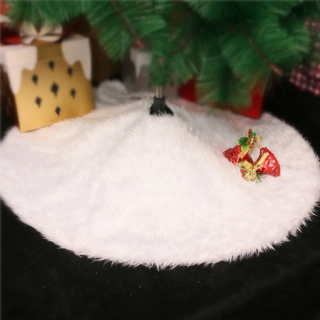 78 cm falda de árbol de piel sintética árbol de Navidad alfombra de suelo blanca