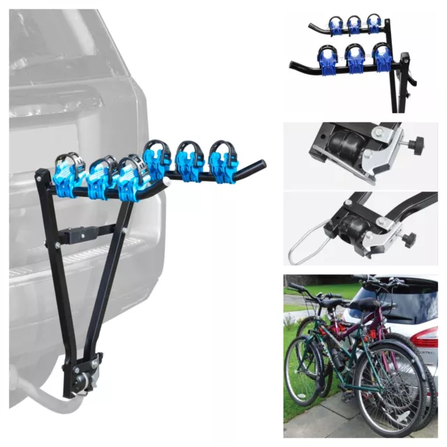 Universal 3 Bike Carrier Rear Towbar Towball Mount Cycle Rack Bicycle Folding