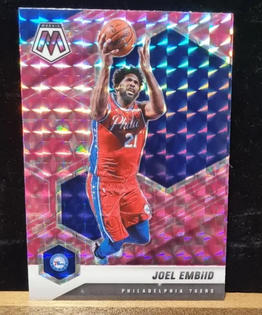Joel Embiid Philadelphia 76ers  Panini Mosaic NBA 20-21 Pink Mosaic #164 Card