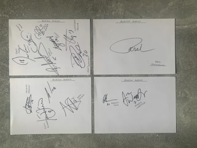 14 x BURTON ALBION FC signatures - hand signed - white autograph paper