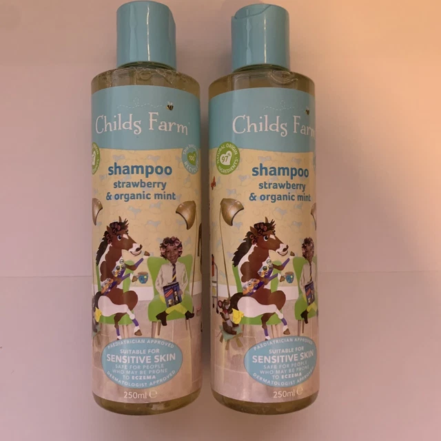 2X CHILDS FARM Kids Shampoo / 250ml / Strawberry & Organic Mint / All