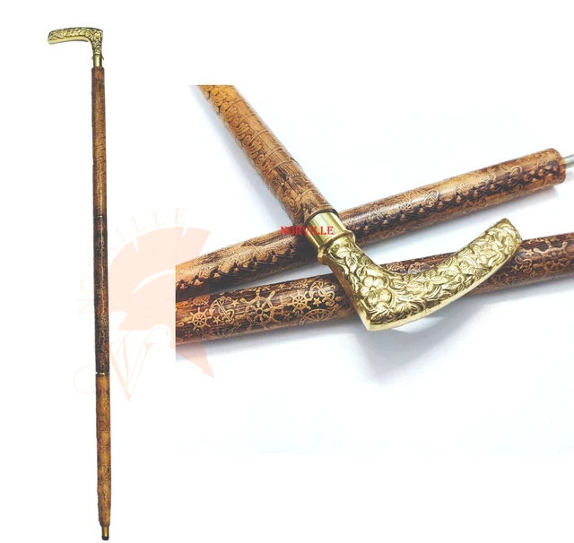 Bois Bâton de Marche Wooden Walking Cane Canne De Canne en Bois De