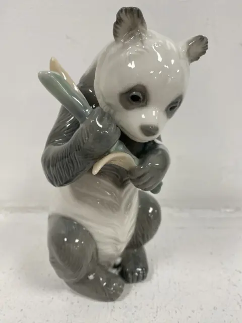 NAO by Lladro Porcelain Panda Bear With Bamboo Figurine Collectible Figurine