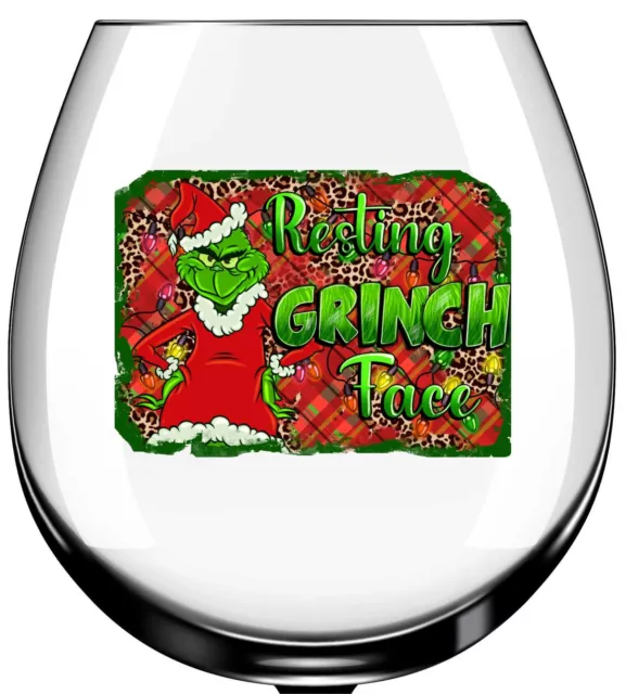 x12 adesivi decalcomania Grinch Face vetro vinile a riposo colore qw173