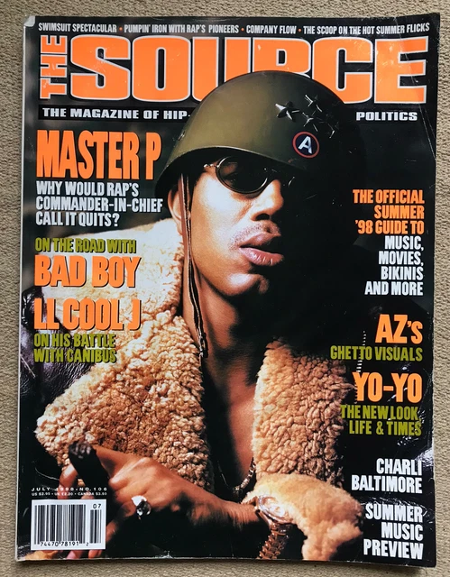 THE SOURCE MAGAZINE july 1998 Issue 106 Master P Ll Cool J Bad Boy Hip ...