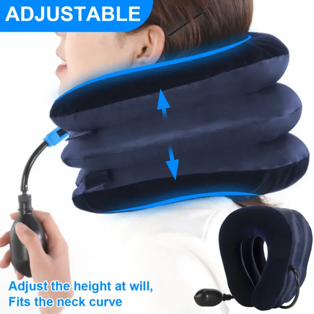 Air Inflatable Pump Neck Head Cervical Traction Stretcher Pain Relief Aus Pillow