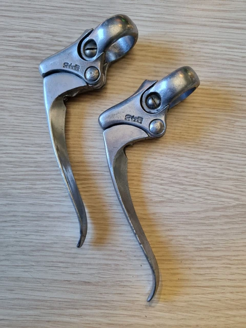 Paire De Leviers De Frein CLB Aluminium - Vélo Course Vintage (Argenté, Enfant)