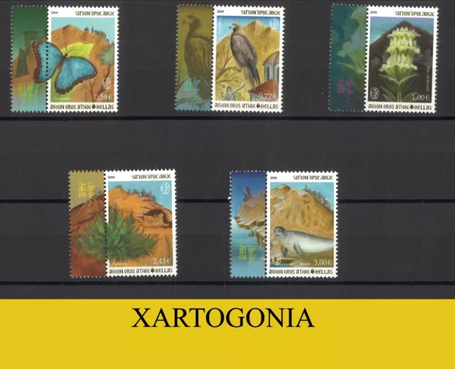 Greece 2010, Mount Athos (Agion Oros), Nature, Set Of 5 Stamps