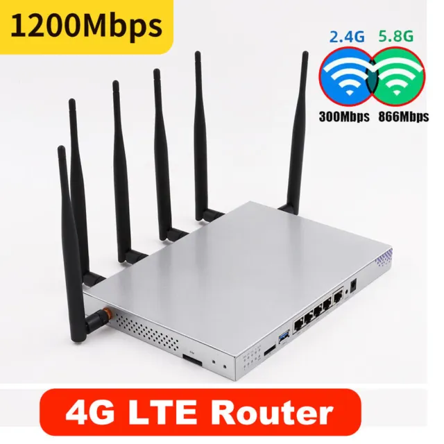 4G LTE Router SIM Card Slot Unlocked Wifi 1200Mbps Home Hotspot T-Mobile AT&T