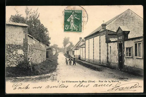 CPA La-Villeneuve-le-Roy, Rue de la Mairie 1912