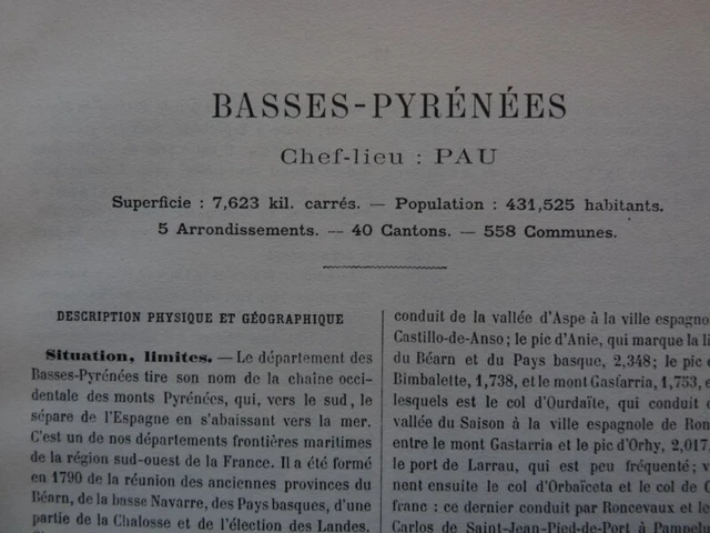 Livre Le Département des Basses-Pyrénées Malte-Brun Histoire (12514) 3