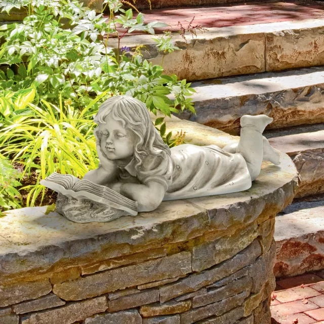 Design Toscano Backyard Scholar Little Girl Reading Garden Statue