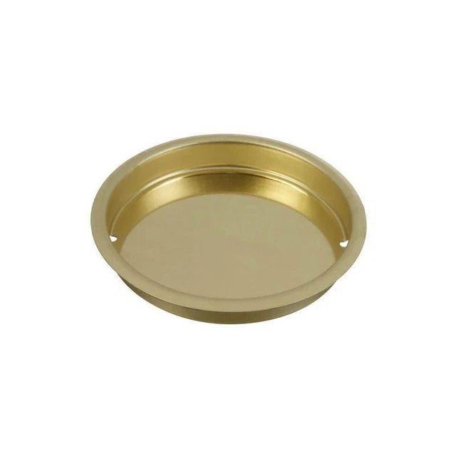 National N196-444 Brass 2 1/8" Finger Sliding Panel Door Flush Pull 7160708