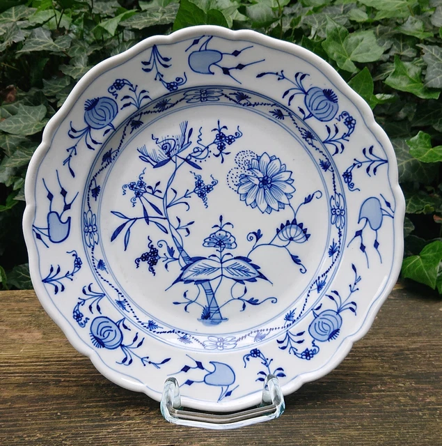 Vecchio Ernst Teichert Meissen Piastra Pranzo Piatto Blu Cipolla Ø 25,5 CM ~1920