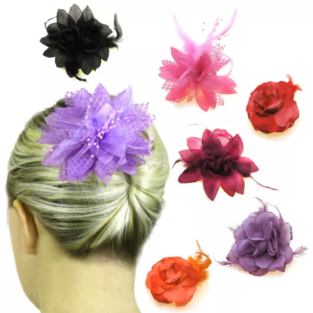Hair Flowers Accessories Dance Ballet Stage Girls Head Pieces Clips Childrens UK