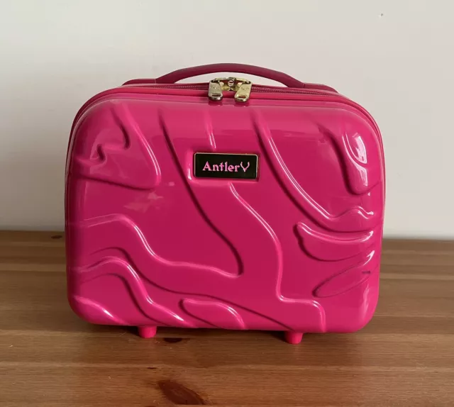 ANTLER PINK HARD Shell Case Overnight Bag Vanity Case Make Up Bag