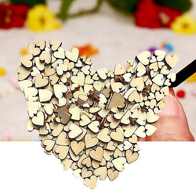 100 piezas/bolsa de madera astillas de superficie lisa decoración corazón de madera natural