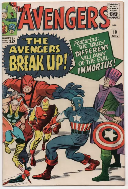 Avengers 10 Marvel 1964 VG 1st Immortus Kang Jack Kirby Stan Lee