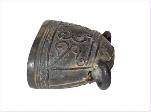Asian Antique 19th C, Burmese Buffalo / Horse Bell. Mandalay, Burma. 5