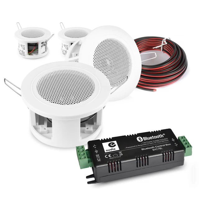COMPACT BLUETOOTH CEILING Speaker System with 4.0 Mini Amplifier ...