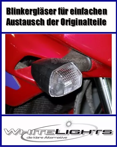 weisse Blinker Gläser Kawasaki ZX6R ZX9R ZX 6R 9R GPZ500 S clear signal lenses