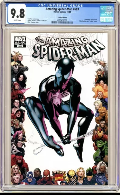 Marvel AMAZING SPIDER-MAN 2009 #603 70th Anniversary Frame VARIANT CGC 9.8 Rare