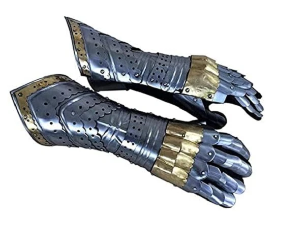Medieval Gauntlet 18G Steel SCA LARP Warrior Glove Knight Armor crhistmis Gif