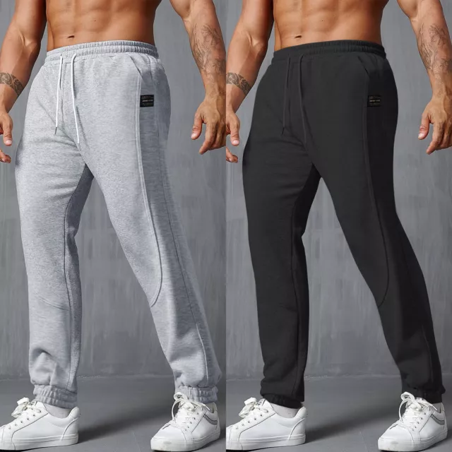 Mens Jogger Athletic Regular Gym Work Out DrawString Casual Sweatpants Pockets