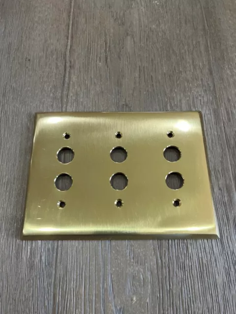 Rejuvenation Triple Push Button light switch plate cover bronze brass copper