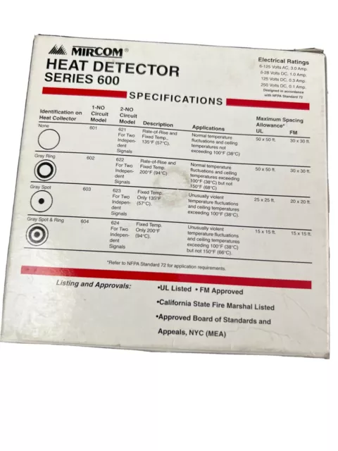 Mircom MIR-604 Heat Detector  New