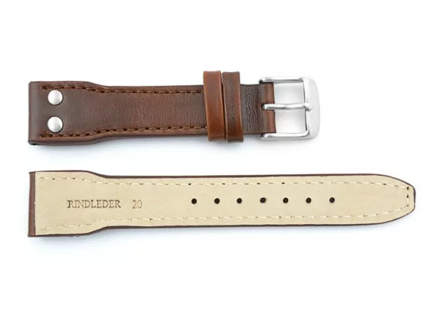 GENUINE LEATHER WATCH STRAP F. BIG PILOT IWC FLIEGERBAND MIT NIETEN de 2