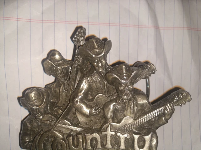 Vintage 1981 Bergamot Brass Works Country Western Band 3D Belt Buckle T-96 USA