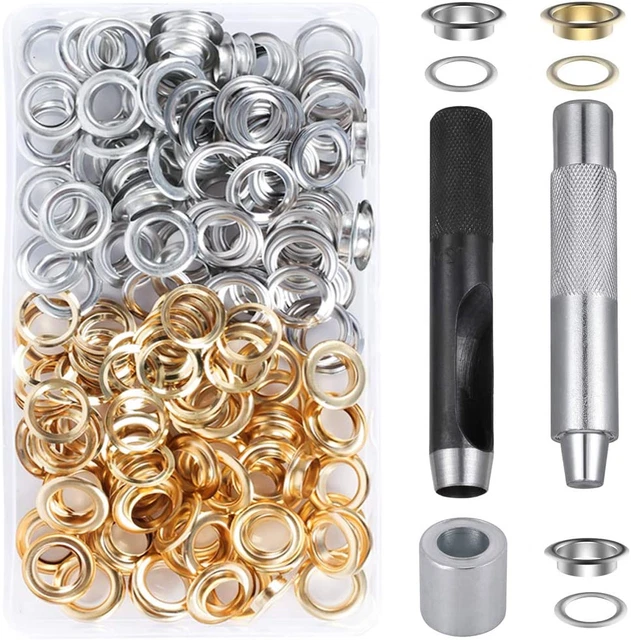 240 piezas Kit de punzonado de ojales de metal de 1/2 pulgada 12 mm MaYuLa