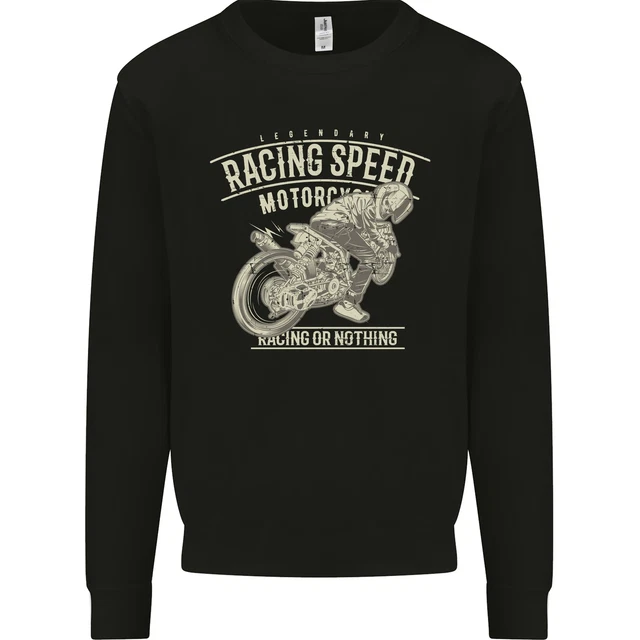 Motorcycle Racing Biker Skull Motorbike Kids Sweatshirt Jumper