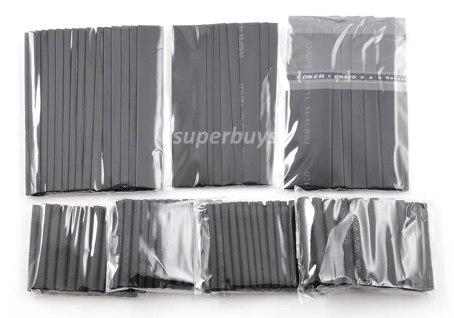 127pc Polyolefin Heat Shrink Heatshrink Tubing Tube Sleeve Crimp Wrap Wire set