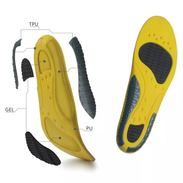 Sport Shoe Insoles Inner Soles Plantar Fasciitis Orthotic Pu Gel Premium Quality