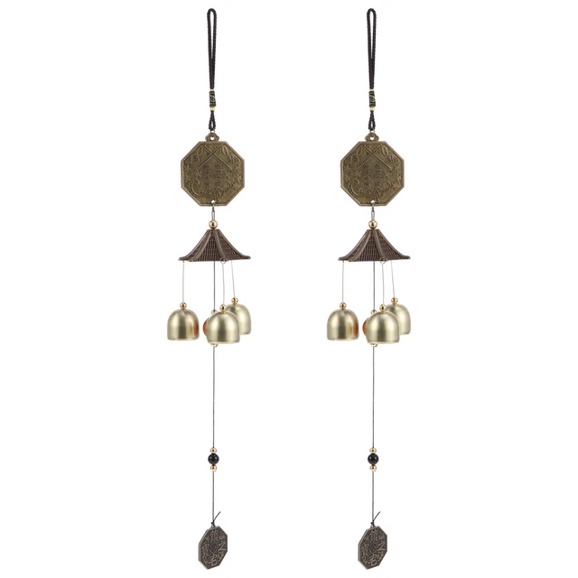 2pcs Wind Chime orientalischer Charme Yang Chinesisch Fengshui Garten Hängende