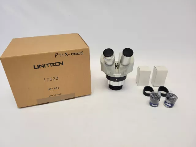 Unitron 1x - 2X Stereo Binocular Microscope Head w/ WF15X Eyepieces Optics