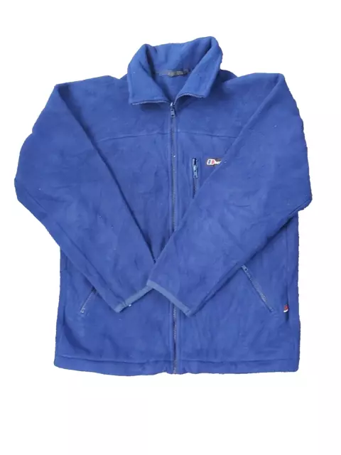 Berghaus Fleece Jacket Mens Large Blue Deep Thick Polartec  Vintage  Zip Up Top