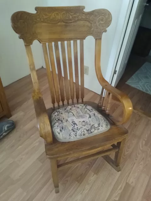 Antique Oak Rocker Rocking Chair with arms – Original finish