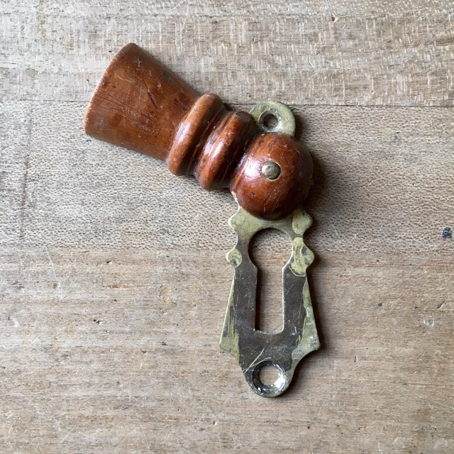 Vintage Escutcheon Keyhole Wooden Antique Door Hardware Victorian Old Salvage