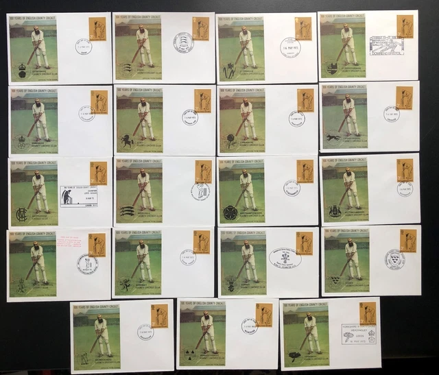 Century of English Cricket First Day Covers 19 = All counties + MCC & Engineers