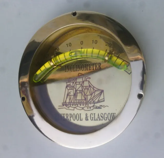 Solid Brass Nautical Ship Inclinometer 4 Inch Ship Instruments Gift Items