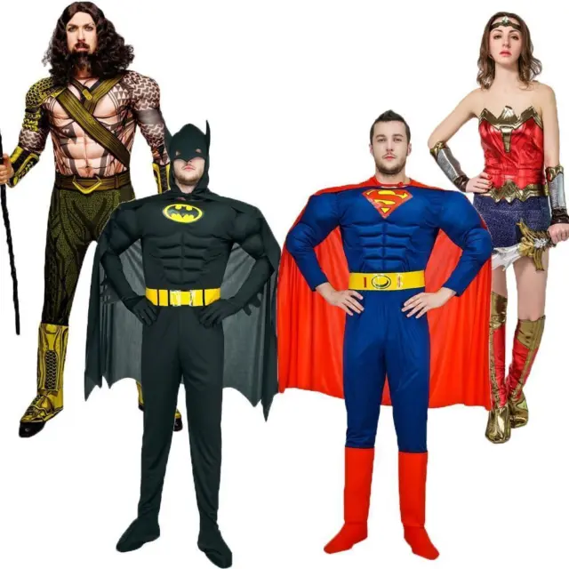 COSTUMI CARNEVALE SUPEREROI completi vestiti adulti Superman