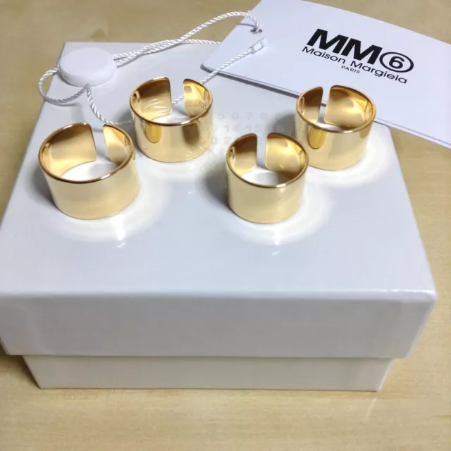 Maison Margiela MM6 Fork Rings set of 4 SS/2022 Brass 100 Size 5 w/BOX Authentic