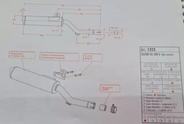 Marmitta Suzuki Gs 500 E Tipo Nuovo Silenziatore Omologato Scarico Sito Vintage