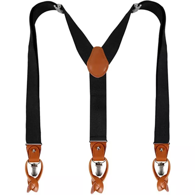 Unisex Y-Back DIY Adult Fashion Suspenders Gift Elastic Womens Clip Pants Band 3